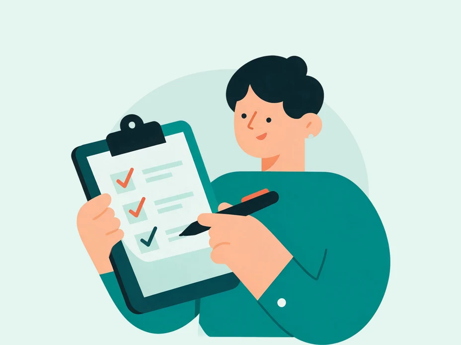 Illustration: a person reading a list of rules